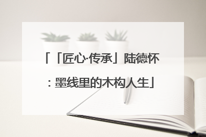 「匠心·传承」陆德怀：墨线里的木构人生