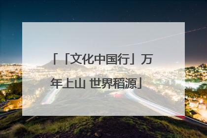 「文化中国行」万年上山 世界稻源