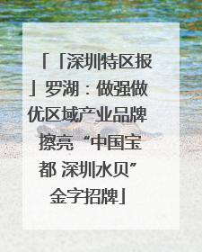 「深圳特区报」罗湖：做强做优区域产业品牌 擦亮“中国宝都 深圳水贝”金字招牌