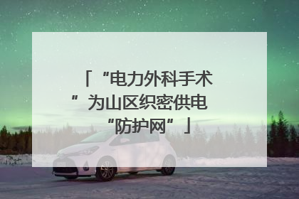 “电力外科手术”为山区织密供电“防护网”