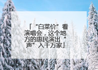 “白菜价”看演唱会，这个地方的惠民演出“声”入千万家