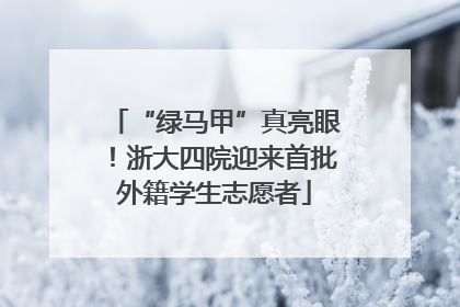 “绿马甲”真亮眼！浙大四院迎来首批外籍学生志愿者