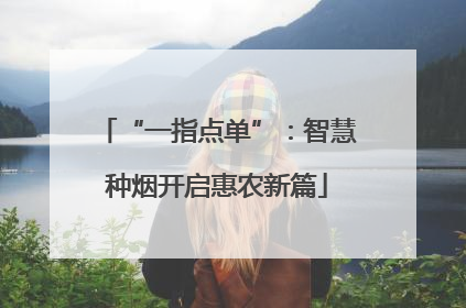“一指点单”：智慧种烟开启惠农新篇