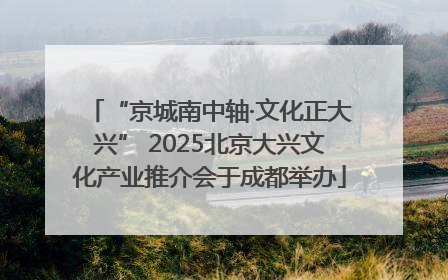 “京城南中轴·文化正大兴” 2025北京大兴文化产业推介会于成都举办
