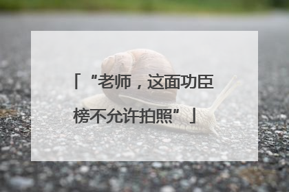 “老师，这面功臣榜不允许拍照”