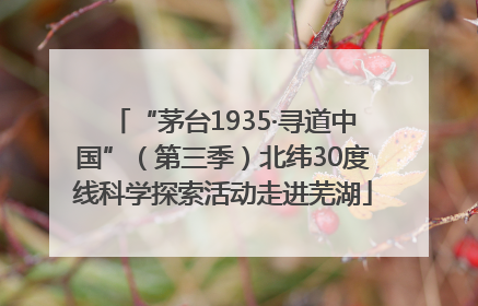 “茅台1935·寻道中国”（第三季）北纬30度线科学探索活动走进芜湖