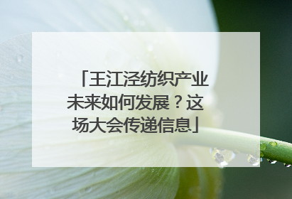 王江泾纺织产业未来如何发展？这场大会传递信息
