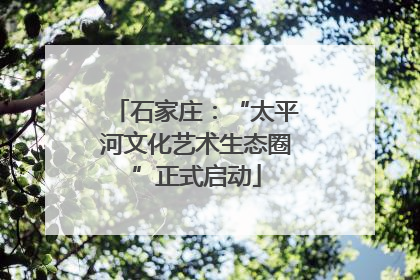 石家庄：“太平河文化艺术生态圈”正式启动