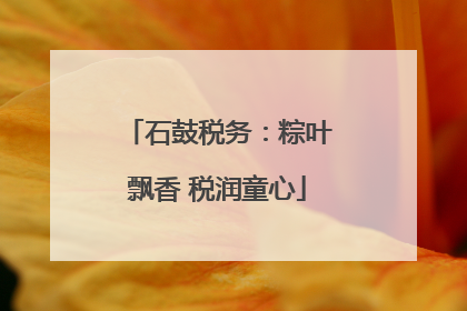 石鼓税务：粽叶飘香 税润童心