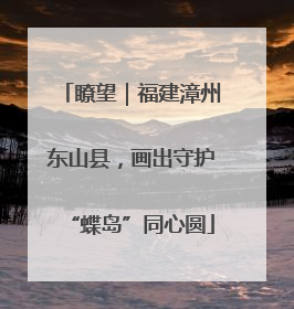 瞭望｜福建漳州东山县，画出守护“蝶岛”同心圆