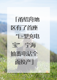 甬绍舟地区有了首座“巨型充电宝” 宁海抽蓄电站全面投产