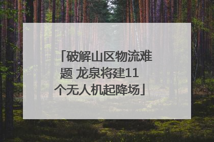破解山区物流难题 龙泉将建11个无人机起降场