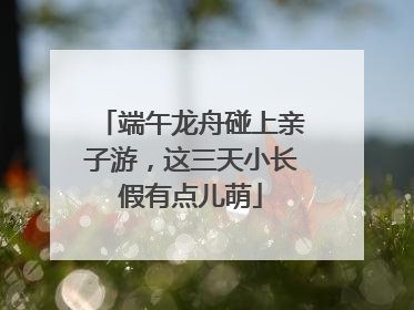 端午龙舟碰上亲子游，这三天小长假有点儿萌