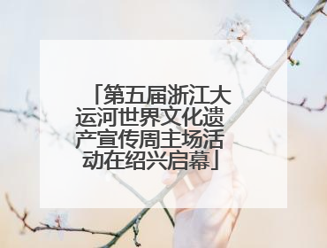 第五届浙江大运河世界文化遗产宣传周主场活动在绍兴启幕