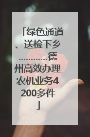 绿色通道、送检下乡…………德州高效办理农机业务4200多件