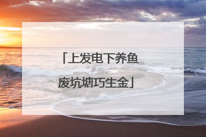 上发电下养鱼 废坑塘巧生金