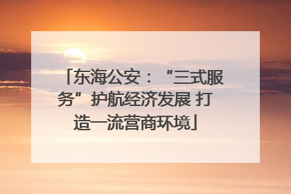 东海公安：“三式服务”护航经济发展 打造一流营商环境