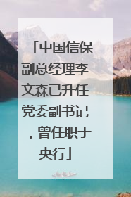 中国信保副总经理李文森已升任党委副书记，曾任职于央行