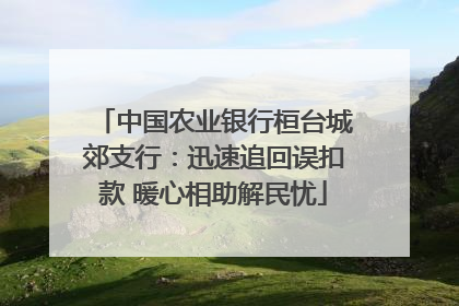 中国农业银行桓台城郊支行：迅速追回误扣款 暖心相助解民忧