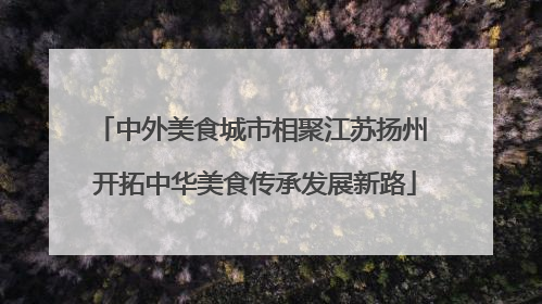 中外美食城市相聚江苏扬州 开拓中华美食传承发展新路