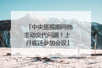 中央巡视期间他主动交代问题！上月底还参加会议
