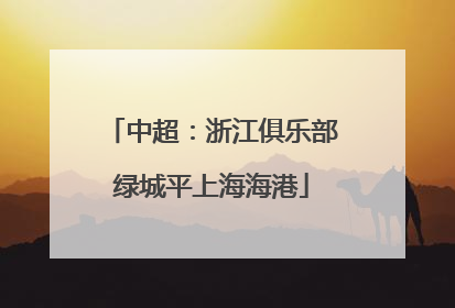 中超：浙江俱乐部绿城平上海海港