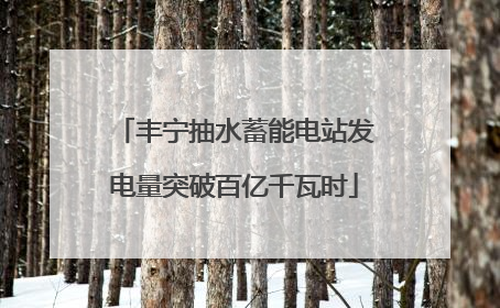 丰宁抽水蓄能电站发电量突破百亿千瓦时