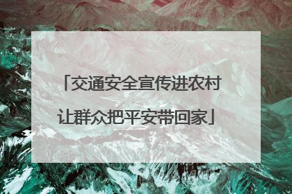 交通安全宣传进农村 让群众把平安带回家
