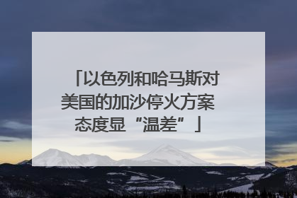 以色列和哈马斯对美国的加沙停火方案态度显“温差”