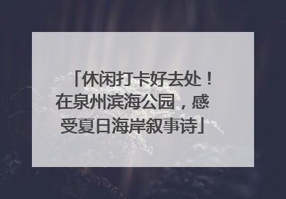 休闲打卡好去处！在泉州滨海公园，感受夏日海岸叙事诗