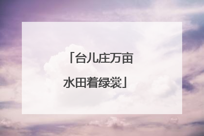 台儿庄万亩水田着绿裳