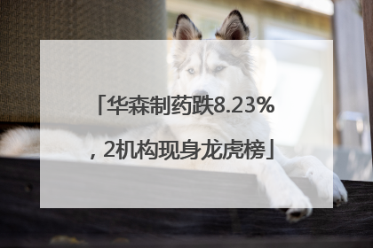 华森制药跌8.23%，2机构现身龙虎榜