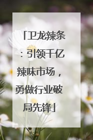 卫龙辣条：引领千亿辣味市场，勇做行业破局先锋