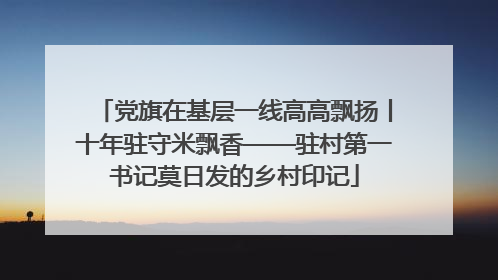 党旗在基层一线高高飘扬丨十年驻守米飘香——驻村第一书记莫日发的乡村印记