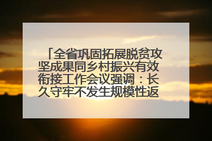 全省巩固拓展脱贫攻坚成果同乡村振兴有效衔接工作会议强调：长久守牢不发生规模性返贫致贫底线 王宁出席并讲话 王予波主持