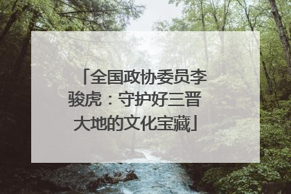 全国政协委员李骏虎：守护好三晋大地的文化宝藏