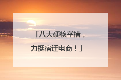 八大硬核举措，力挺宿迁电商！
