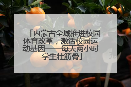 内蒙古全域推进校园体育改革，激活校园运动基因——每天两小时 学生壮筋骨