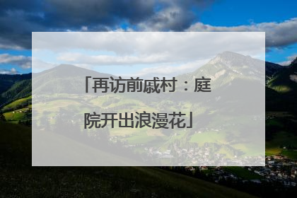 再访前戚村：庭院开出浪漫花