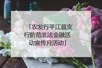 农发行平江县支行防范非法金融活动宣传月活动