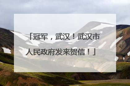 冠军，武汉！武汉市人民政府发来贺信！