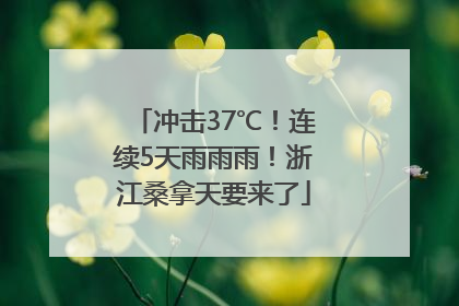 冲击37℃！连续5天雨雨雨！浙江桑拿天要来了