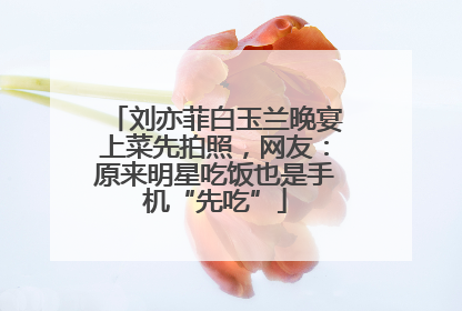 刘亦菲白玉兰晚宴上菜先拍照，网友：原来明星吃饭也是手机“先吃”