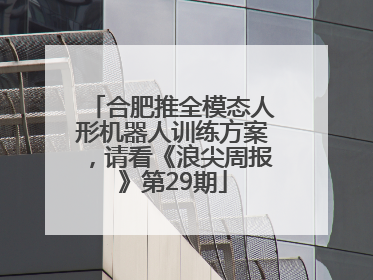 合肥推全模态人形机器人训练方案，请看《浪尖周报》第29期