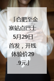 合肥至金寨站点巴士5月29日首发，开线体验价29.9元