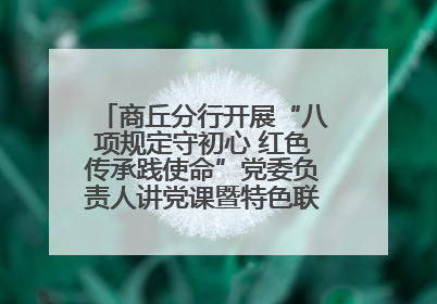 商丘分行开展“八项规定守初心 红色传承践使命”党委负责人讲党课暨特色联合党建活动
