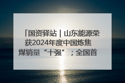 国资驿站｜山东能源荣获2024年度中国炼焦煤销量“十强”；全国首例铁路盖上智慧物流园钢结构主体完工