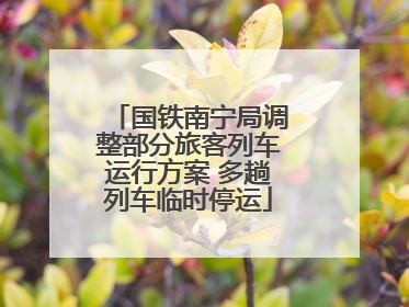国铁南宁局调整部分旅客列车运行方案 多趟列车临时停运