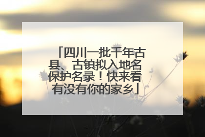 四川一批千年古县、古镇拟入地名保护名录！快来看有没有你的家乡