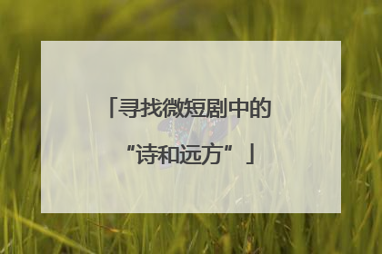 寻找微短剧中的“诗和远方”